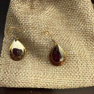 Elegant Gold and Silver Drop Earrings